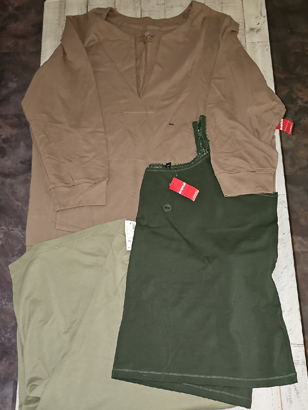 3 Pc Earth Tone Casual Top and Tank Bundle With Pants By Avenue